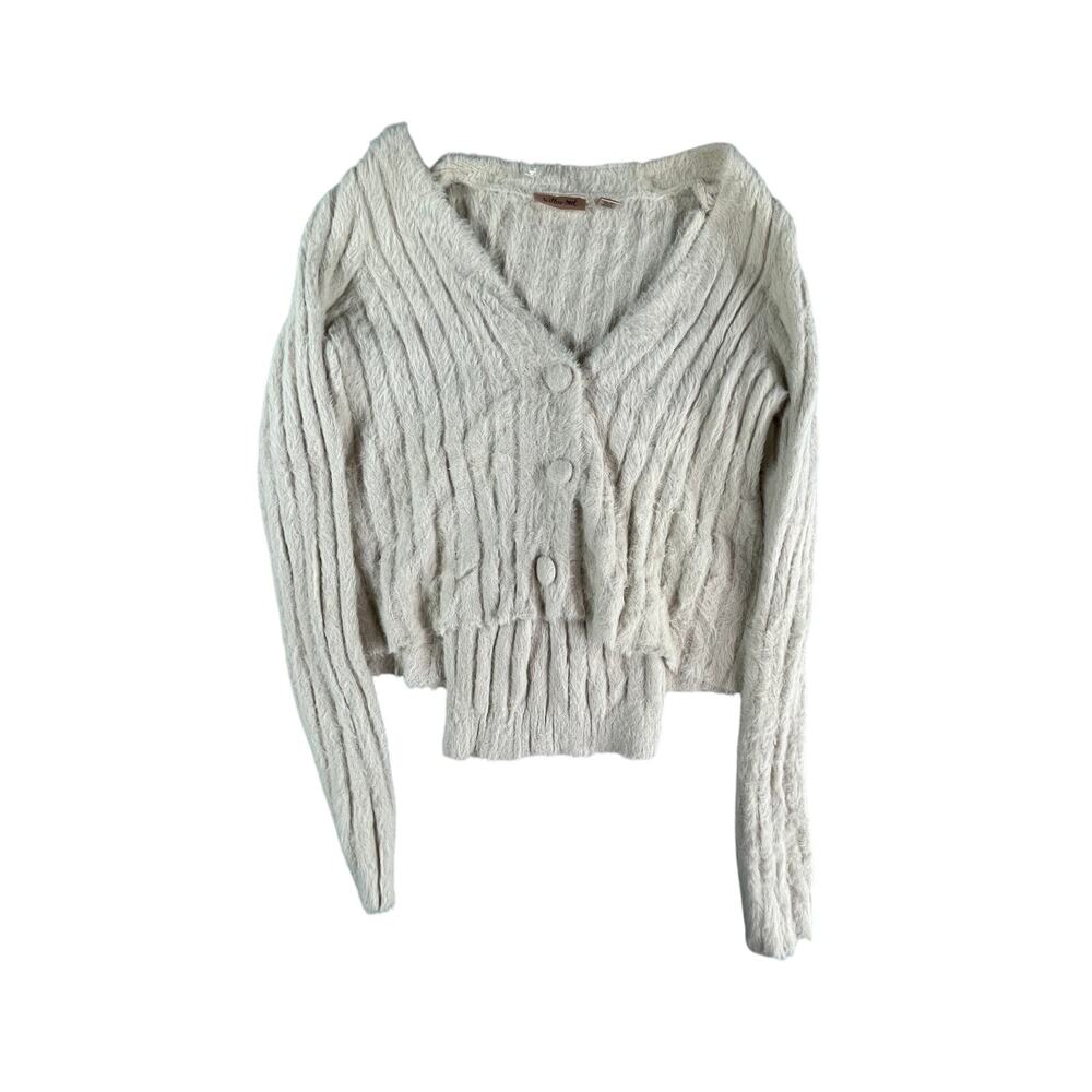 Willow + Root Sweater Tank Set Womens XS Cream Cropped Buttons Super Soft NWT
